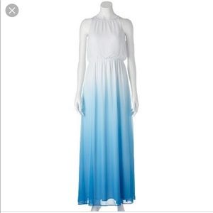LC white/blue ombré dress